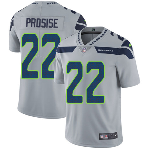 Nike Seahawks #22 C. J. Prosise Grey Alternate Men's Stitched NFL Vapor Untouchable Limited Jersey